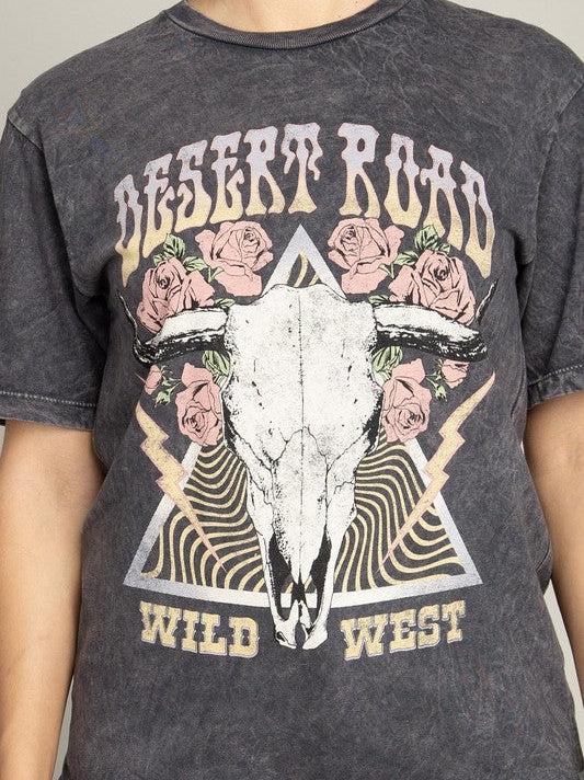 Desert Road Wild West Graphic Tee-Women's Clothing-Shop Z & Joxa