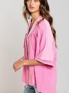 Double Bubble Oversized Short Sleeve Shirt-Women's Clothing-Shop Z & Joxa