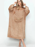 Double Take Cloud Kiss Oversized Hooded Blanket with Front Pocket-Women's Clothing-Shop Z & Joxa