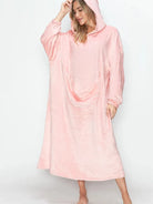 Double Take Cloud Kiss Oversized Hooded Blanket with Front Pocket-Women's Clothing-Shop Z & Joxa