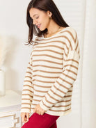 Double Take Golden Tide Striped Boat Neck Sweater-Women's Shirts & Tops-Shop Z & Joxa