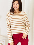 Double Take Golden Tide Striped Boat Neck Sweater-Women's Shirts & Tops-Shop Z & Joxa