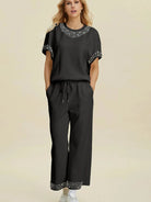 Double Take Pearl Harmony Matching Loungewear top and Pants-Women's Clothing-Shop Z & Joxa