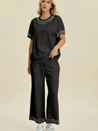 Double Take Pearl Harmony Matching Loungewear top and Pants-Women's Clothing-Shop Z & Joxa