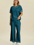 Double Take Pearl Harmony Matching Loungewear top and Pants-Women's Clothing-Shop Z & Joxa