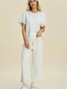 Double Take Pearl Harmony Matching Loungewear top and Pants-Women's Clothing-Shop Z & Joxa