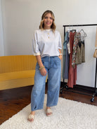 Easy Days and Cool Vibes Striped Oversized Crew Tee-Women's Shirts & Tops-Shop Z & Joxa