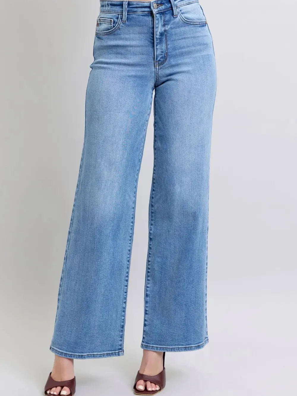 Easy Street Wide Leg High Rise Jeans by Judy Blue-Women's Jeans-Shop Z & Joxa