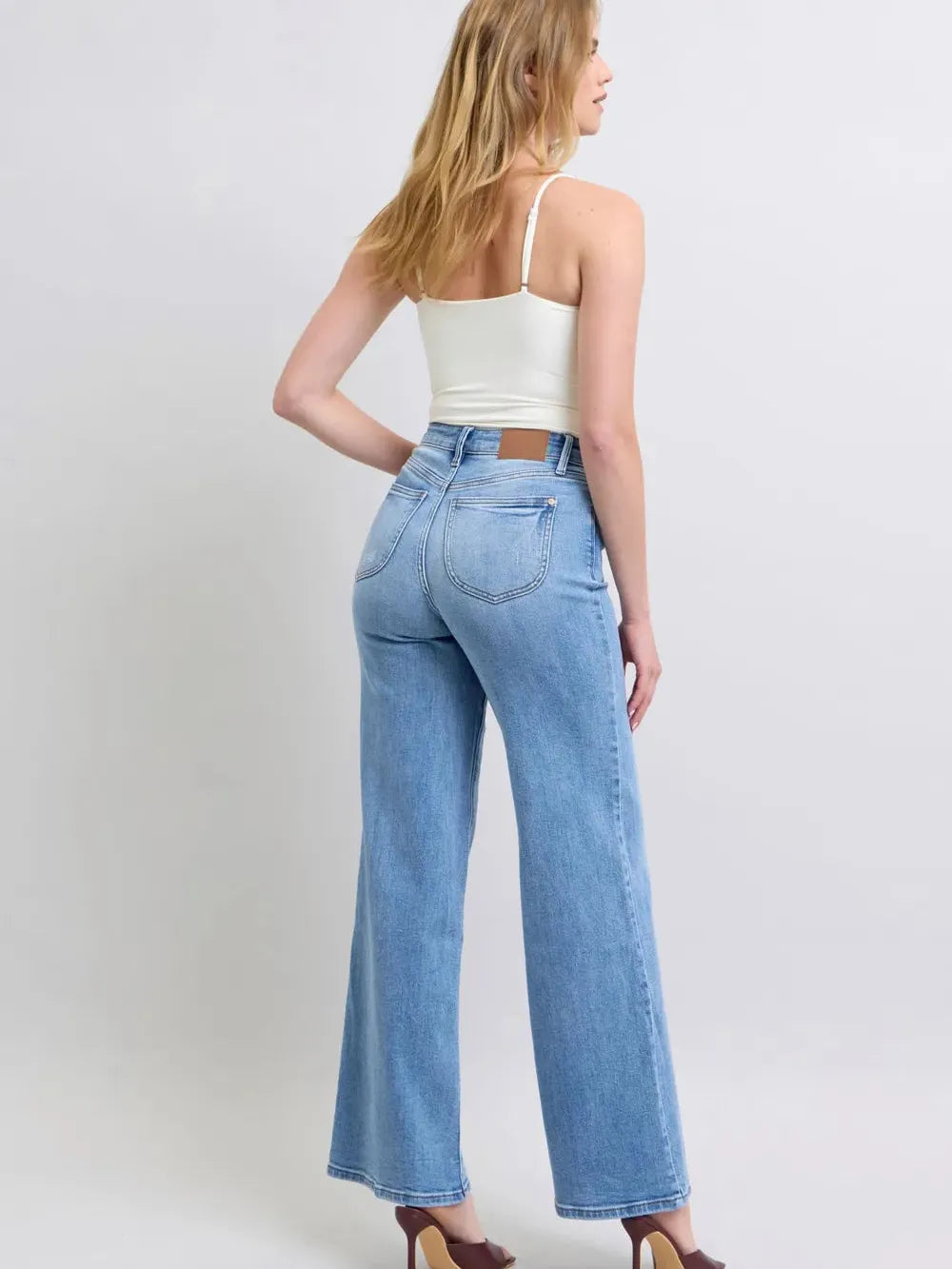 Easy Street Wide Leg High Rise Jeans by Judy Blue-Women's Jeans-Shop Z & Joxa