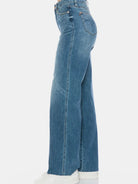 Edge + Ease Tummy Control Raw Hem Straight Jeans by Judy Blue-Women's Jeans-Shop Z & Joxa