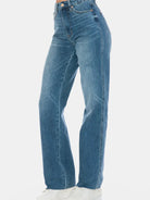 Edge + Ease Tummy Control Raw Hem Straight Jeans by Judy Blue-Women's Jeans-Shop Z & Joxa