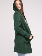 Effortless Style Open Front Hooded Long Cardigan with Front Pockets-Women's Shirts & Tops-Shop Z & Joxa