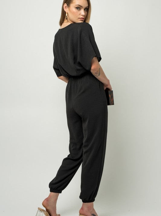 Effortless Style Surplice Jumpsuit-Women's Clothing-Shop Z & Joxa