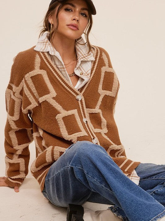 Effortless Style Textured Oversized Knit Cardigan-Women's Clothing-Shop Z & Joxa