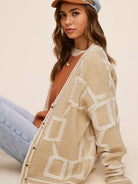 Effortless Style Textured Oversized Knit Cardigan-Women's Clothing-Shop Z & Joxa