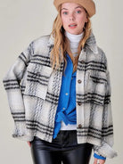 Effortlessly Styled Plaid Cropped Shacket with Front Pockets-Women's Clothing-Shop Z & Joxa