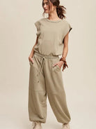 Embrace the Comfy Side Athleisure French Terry Loose Jogger Jumpsuit-Women's Clothing-Shop Z & Joxa