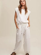 Embrace the Comfy Side Athleisure French Terry Loose Jogger Jumpsuit-Women's Clothing-Shop Z & Joxa