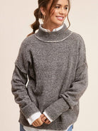 Embrace the Coziness Mock Neck Sweater-Women's Clothing-Shop Z & Joxa