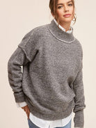 Embrace the Coziness Mock Neck Sweater-Women's Clothing-Shop Z & Joxa