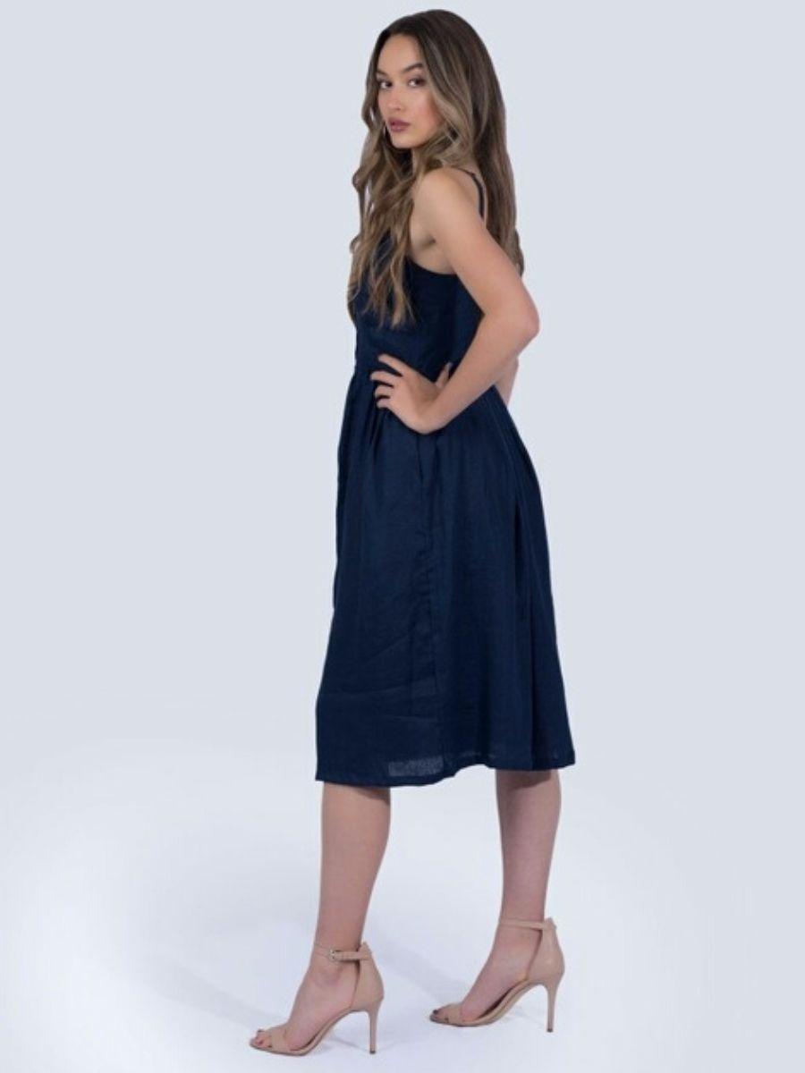 Everly Dress in Navy | Ethical Fashion-Women's Clothing-Shop Z & Joxa
