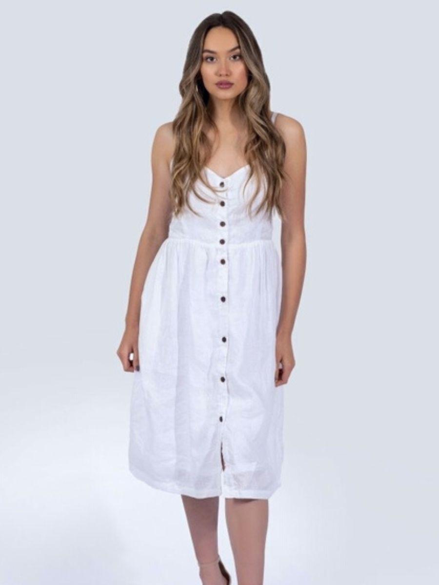 Everly Dress in White | Ethical Fashion-Women's Dresses-Shop Z & Joxa
