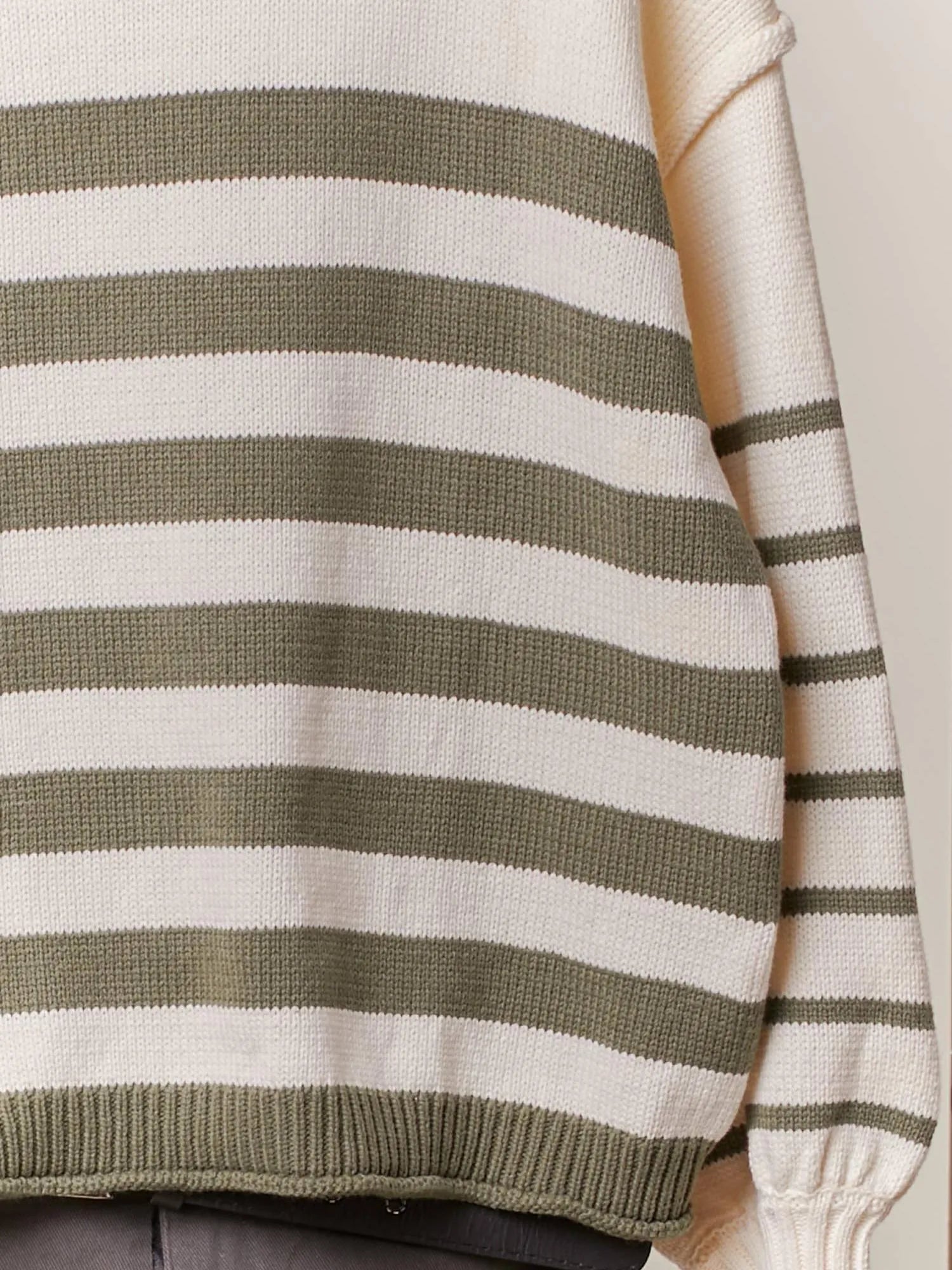 Everyday Charm Striped Loose Fit Knit Lounge Sweater-Women's Shirts & Tops-Shop Z & Joxa