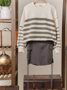 Everyday Charm Striped Loose Fit Knit Lounge Sweater-Women's Shirts & Tops-Shop Z & Joxa