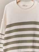 Everyday Charm Striped Loose Fit Knit Lounge Sweater-Women's Shirts & Tops-Shop Z & Joxa