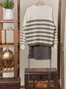 Everyday Charm Striped Loose Fit Knit Lounge Sweater-Women's Shirts & Tops-Shop Z & Joxa