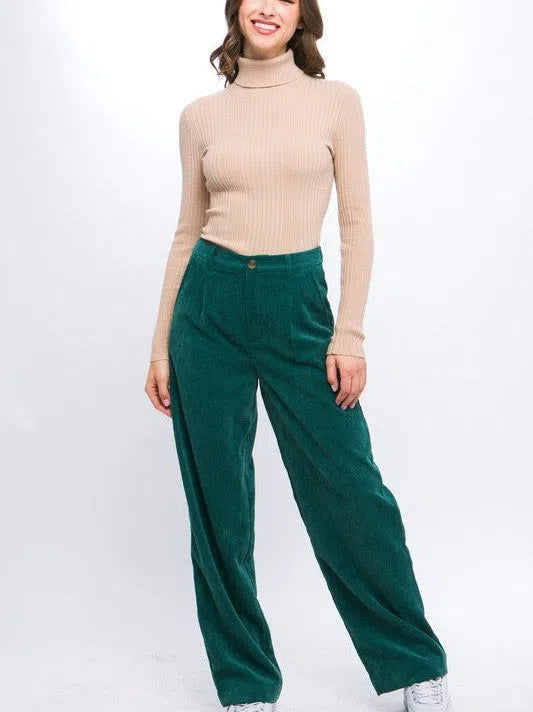 Everyday Style Corduroy Trouser Pants-Women's Clothing-Shop Z & Joxa