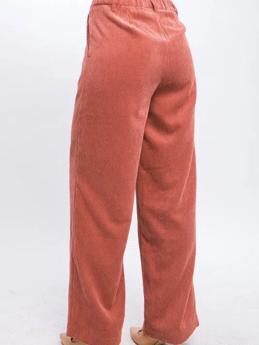 Everyday Style Corduroy Trouser Pants-Women's Clothing-Shop Z & Joxa