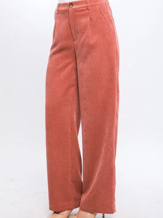 Everyday Style Corduroy Trouser Pants-Women's Clothing-Shop Z & Joxa