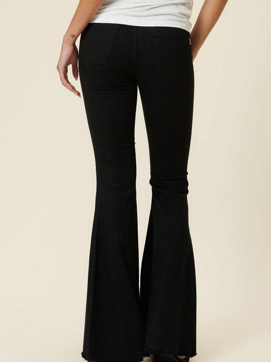 Extreme Flare Black Bell Bottom Jeans-Women's Clothing-Shop Z & Joxa