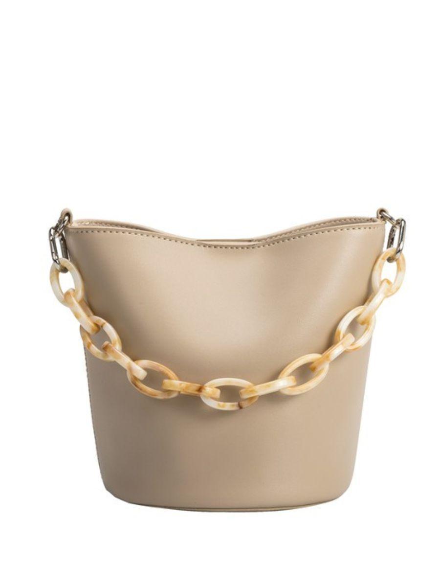 Fashion Girl Acrylic Chain Vegan Leather Shoulder Bag-Women's Accessories-Shop Z & Joxa