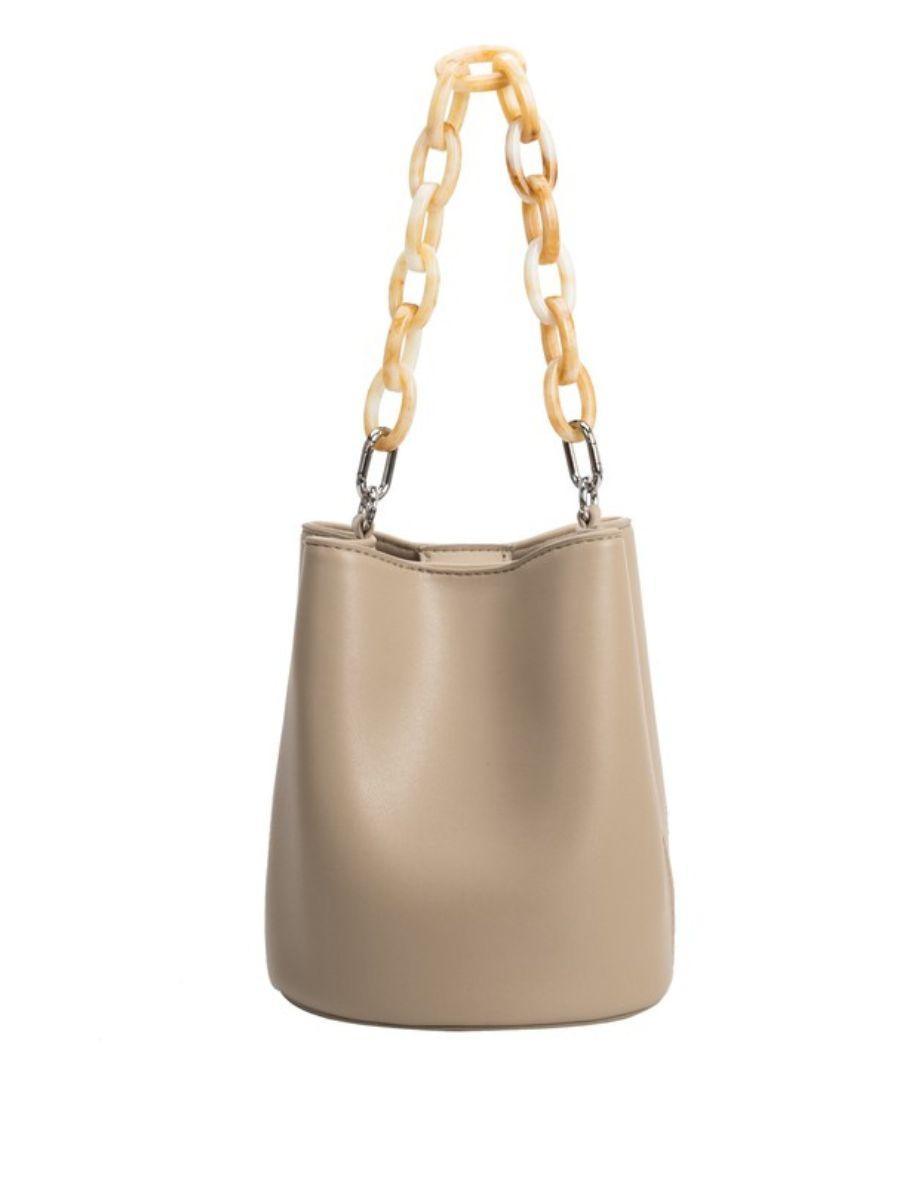 Fashion Girl Acrylic Chain Vegan Leather Shoulder Bag-Women's Accessories-Shop Z & Joxa