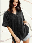 Fashion is a Journey Mineral Washed Oversized Short Sleeve Top-Women's Clothing-Shop Z & Joxa