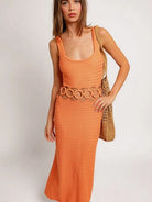 Fashion is an Attitude Square Neck Sleeveless Crochet Midi Dress-Women's Clothing-Shop Z & Joxa