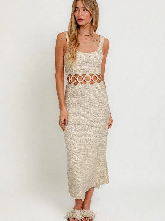 Fashion is an Attitude Square Neck Sleeveless Crochet Midi Dress-Women's Dresses-Shop Z & Joxa