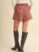 Fawn Over Me Amber Fawn Print Tie Waist Skort-Women's Skirts & Skorts-Shop Z & Joxa