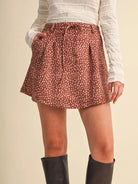 Fawn Over Me Amber Fawn Print Tie Waist Skort-Women's Skirts & Skorts-Shop Z & Joxa