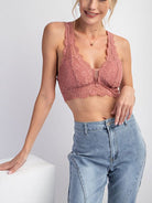 Feel Beautiful Today Mauve Eyelash Lace Bralette-Women's Clothing-Shop Z & Joxa