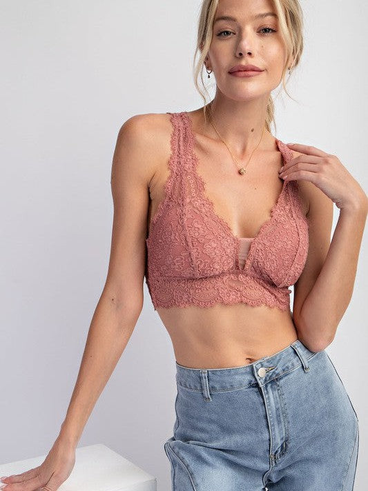 Feel Beautiful Today Mauve Eyelash Lace Bralette-Women's Shirts & Tops-Shop Z & Joxa