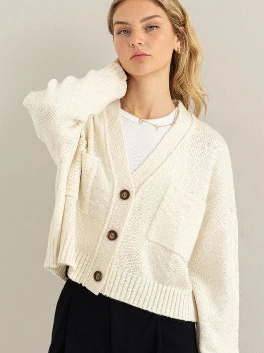 Feeling Cute Drop Shoulder Cropped Cardigan-Women's Clothing-Shop Z & Joxa