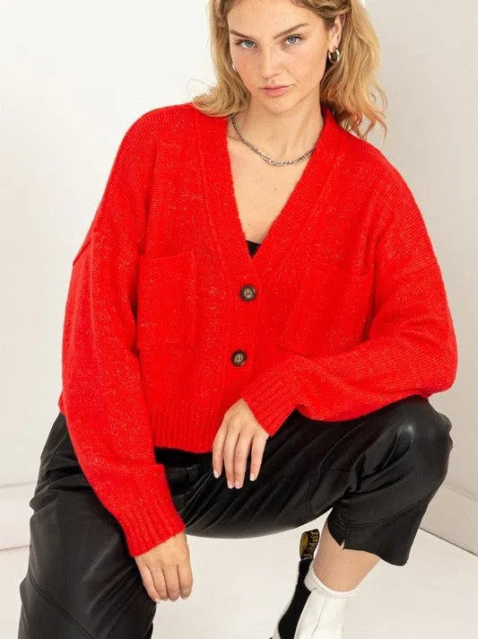 Feeling Cute Drop Shoulder Cropped Cardigan-Women's Clothing-Shop Z & Joxa