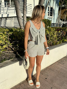 Feeling Cute Striped Set with Bow Top and Matching Shorts-Women's Sets-Shop Z & Joxa