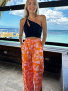 Feeling Tropical Flowy Wide Leg Pants with Drawstring Waist-Women's Clothing-Shop Z & Joxa