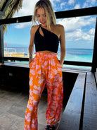 Feeling Tropical Flowy Wide Leg Pants with Drawstring Waist-Women's Clothing-Shop Z & Joxa