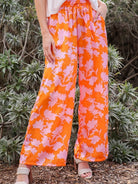 Feeling Tropical Flowy Wide Leg Pants with Drawstring Waist-Women's Clothing-Shop Z & Joxa