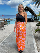 Feeling Tropical Flowy Wide Leg Pants with Drawstring Waist-Women's Clothing-Shop Z & Joxa